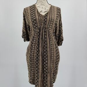 Paper Crane Black and Tan Bohemian Blouse